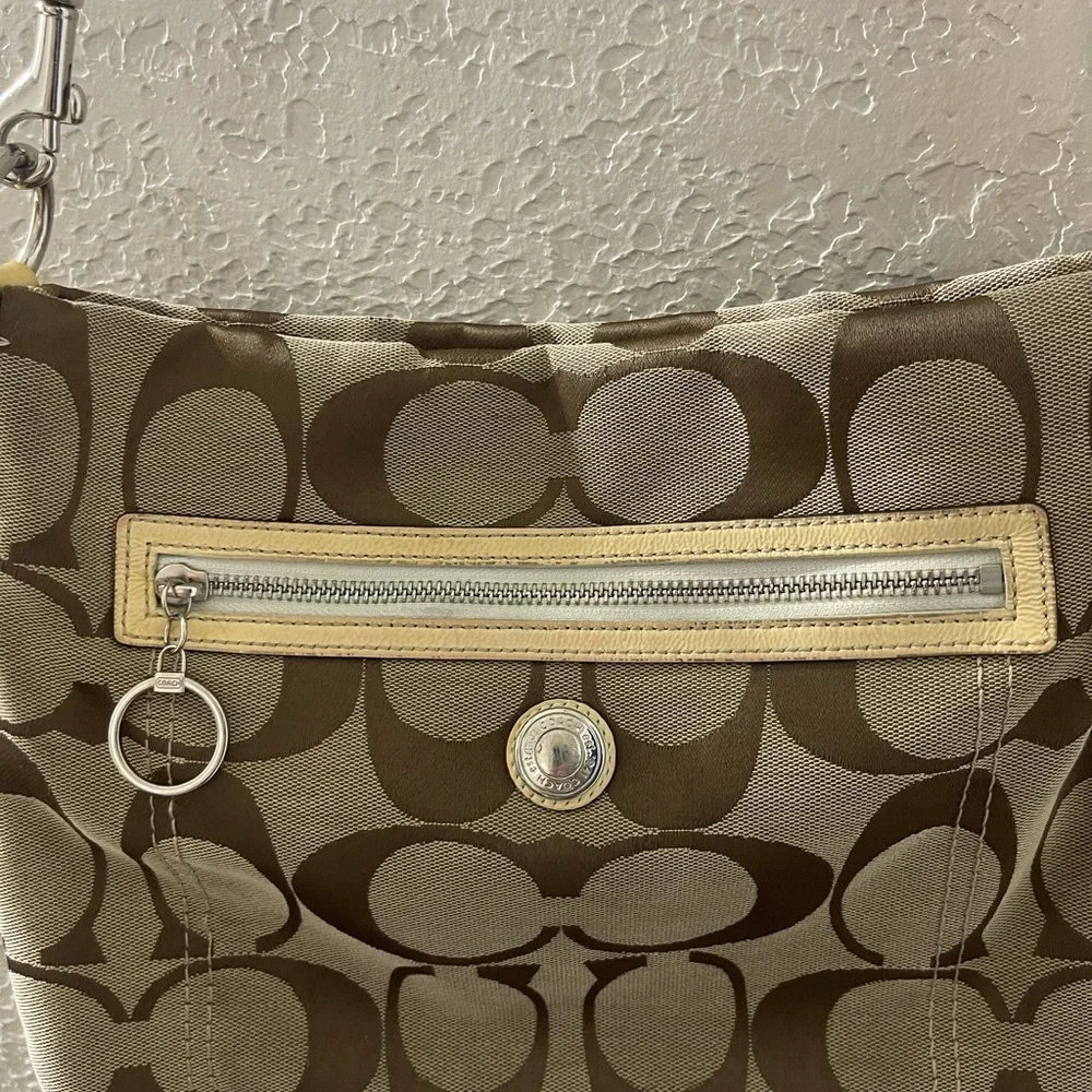 Coach Brown and Cream Crossbody Bag‎
